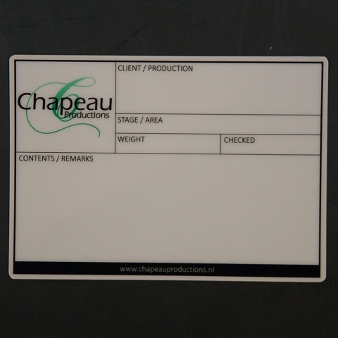 Flightcaselabels Caselabels CHAPEAU PRODUCTIONS